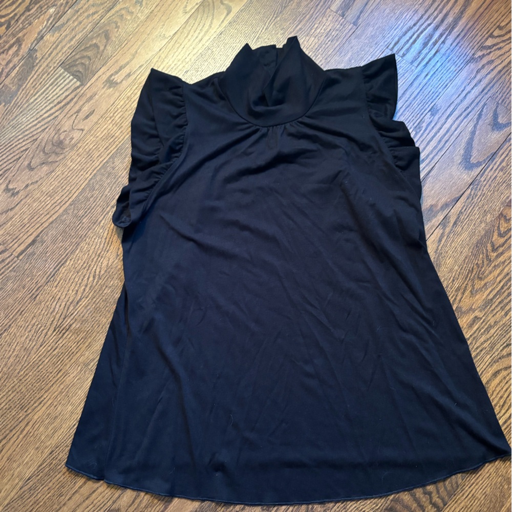 Black Ruffle Sleeve Top
